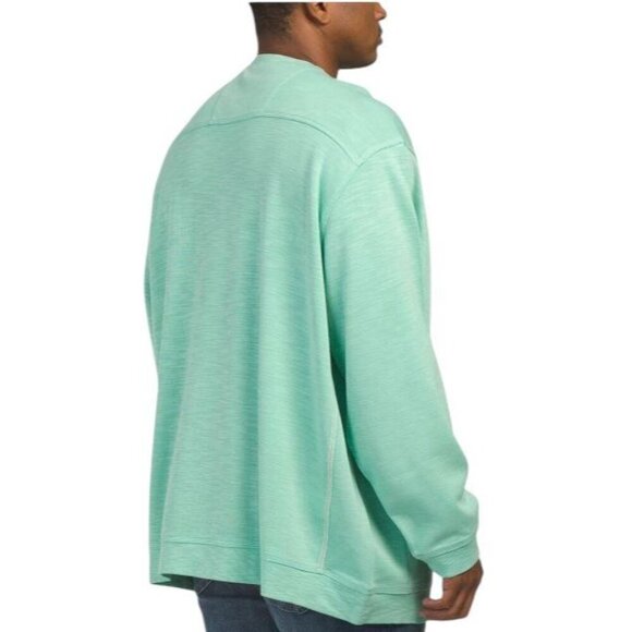 Tommy Bahama Turquoise Big Tall Tobago Bay Crew Neck Sweatshirt Sz 4XL New - Picture 2 of 8